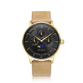 Luxury brand custom classic 6P00 quartz moonphase gold black big case large dial chronograph watches